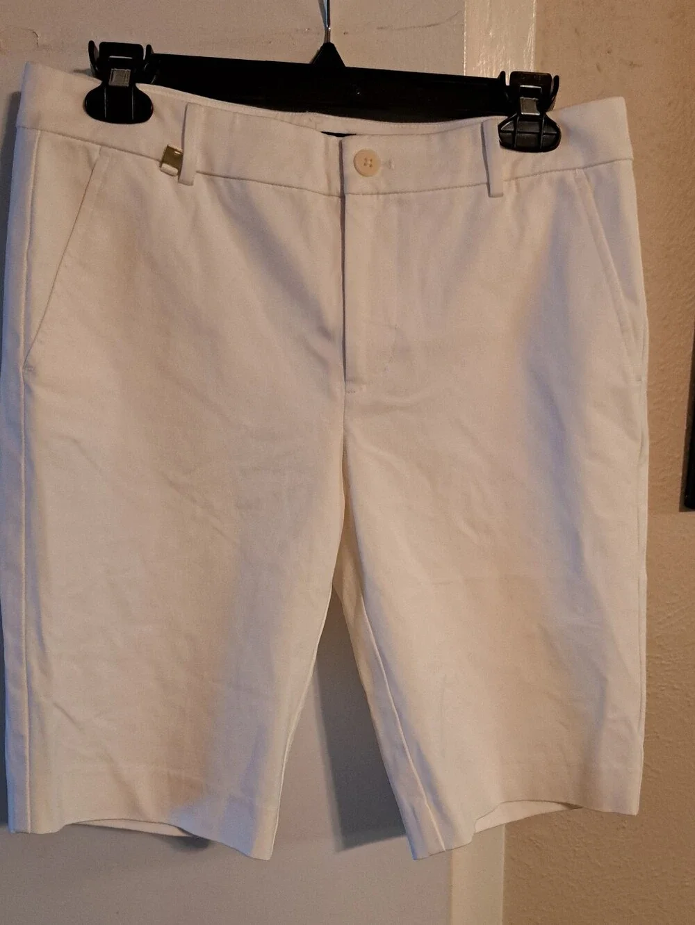 Ralph Lauren White Bermuda Shorts | Size 4 | EUC | Classic Preppy Faux Pockets - Picture 2 of 6